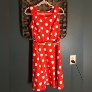 Fit and flare belted dress